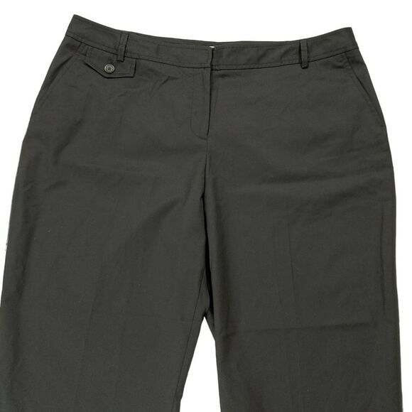 Pendleton Trouser Womens 18 Petite Black Wool Blend Flat Front Straight Leg - Picture 2 of 12